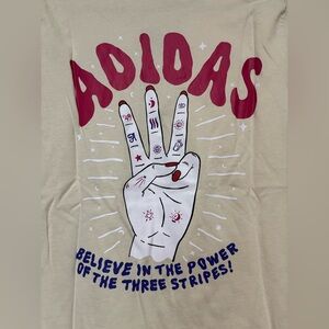 The Palm Reader T-shirt Adidas women’s size L long sleeve ,color alumina,BNWT